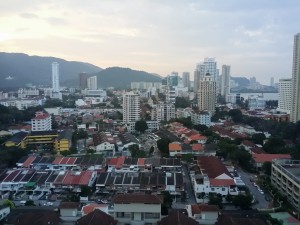 Landscape of Residential houses and commercial buildings at Georgetown, Penang, Malaysia